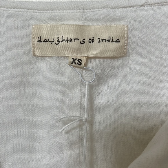 Daughters of India White Linen Dress size XS NWT - Picture 4 of 6